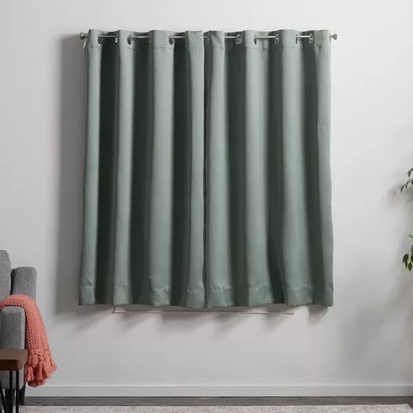 imageLinenspa 100 Blackout Curtain 2 Panels Set  Navy Curtains 95 Inch Length  Thermal Insulated Noise Reducing  Dorm Room Essentials 52 x 95Sage Green