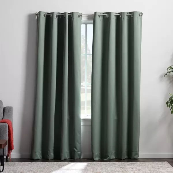 imageLinenspa 100 Blackout Curtain 2 Panels Set  Navy Curtains 95 Inch Length  Thermal Insulated Noise Reducing  Dorm Room Essentials 52 x 95Sage Green