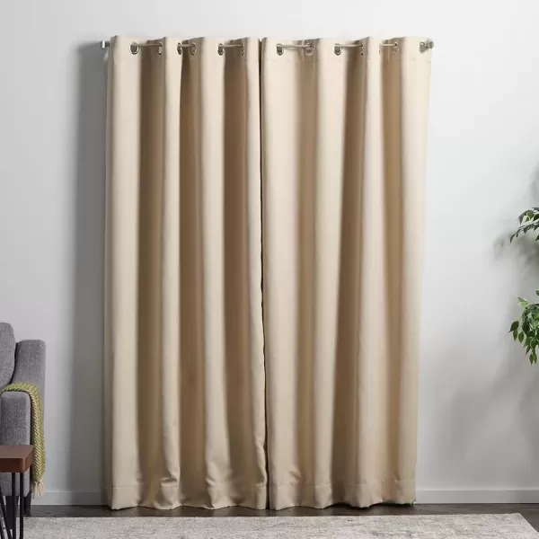 imageLinenspa 100 Blackout Curtain 2 Panels Set  Navy Curtains 95 Inch Length  Thermal Insulated Noise Reducing  Dorm Room Essentials 52 x 95Tan