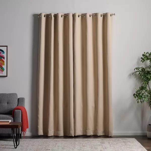 imageLinenspa 100 Blackout Curtain 2 Panels Set  Navy Curtains 95 Inch Length  Thermal Insulated Noise Reducing  Dorm Room Essentials 52 x 95Tan
