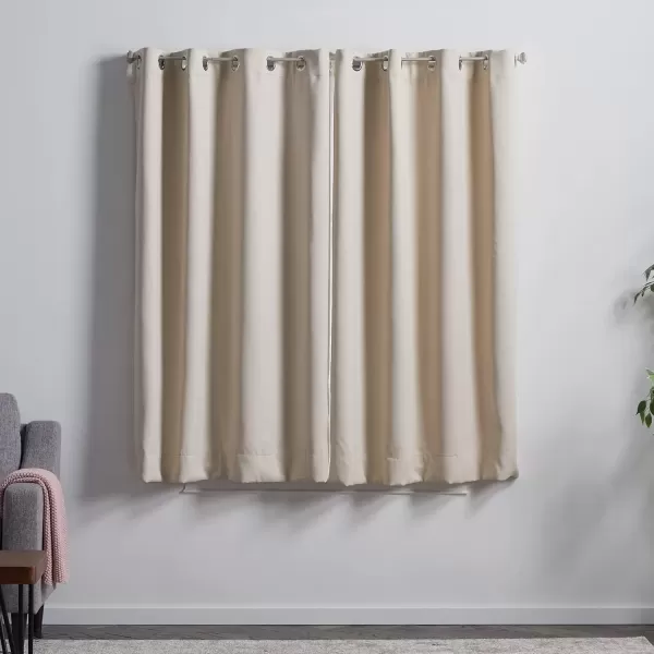 imageLinenspa 100 Blackout Curtain 2 Panels Set  Navy Curtains 95 Inch Length  Thermal Insulated Noise Reducing  Dorm Room Essentials 52 x 95Tan