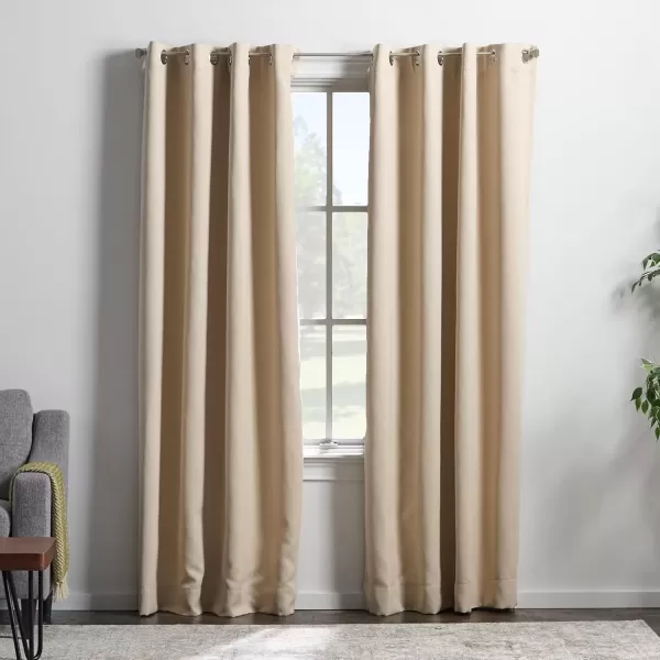 imageLinenspa 100 Blackout Curtain 2 Panels Set  Navy Curtains 95 Inch Length  Thermal Insulated Noise Reducing  Dorm Room Essentials 52 x 95Tan