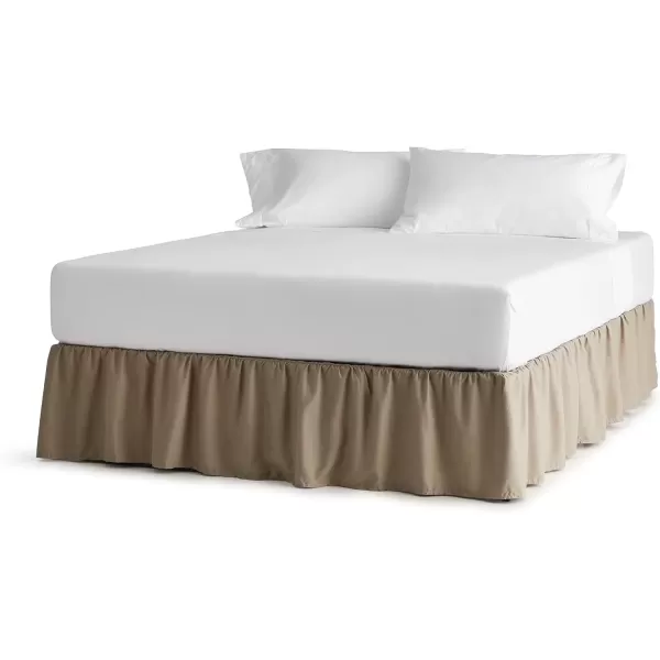 imageLinenspa 14 Inch Microfiber Ruffle Bed Skirt  Wrinkle and Fade Resistant  Machine Washable  Easy Use Ruffle Bed Skirt