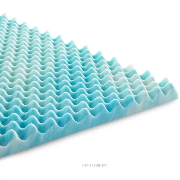 imageLinenspa 3 Inch Convoluted Gel Swirl Memory Foam Mattress Topper  Promotes Airflow  Relieves Pressure Points  QueenCalifornia King