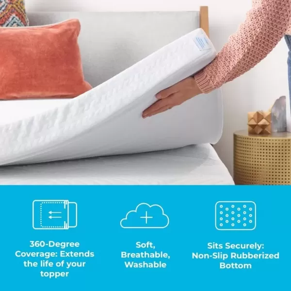 imageLinenspa 3 Inch Convoluted Gel Swirl Memory Foam Mattress Topper  Promotes Airflow  Relieves Pressure Points  QueenCalifornia King