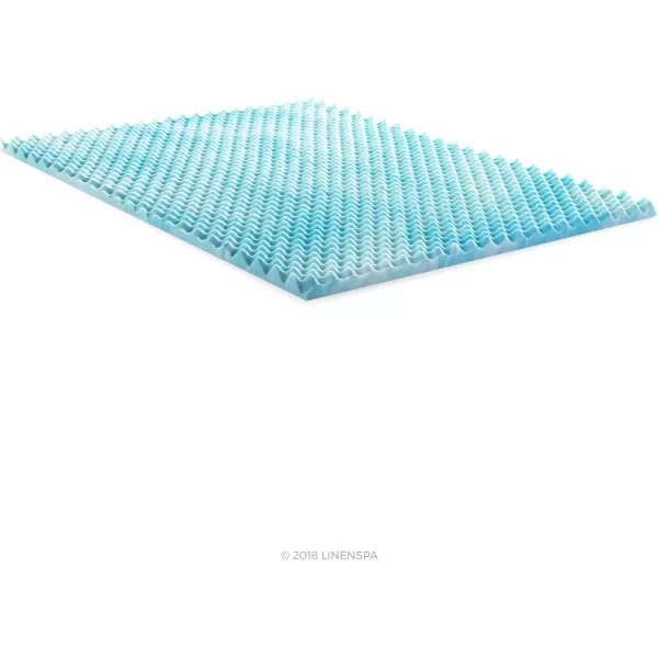 imageLinenspa 3 Inch Convoluted Gel Swirl Memory Foam Mattress Topper  Promotes Airflow  Relieves Pressure Points  QueenCalifornia King