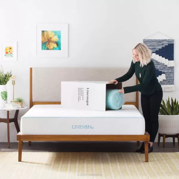 imageLinenspa 3 Inch Convoluted Gel Swirl Memory Foam Mattress Topper  Promotes Airflow  Relieves Pressure Points  QueenCalifornia King