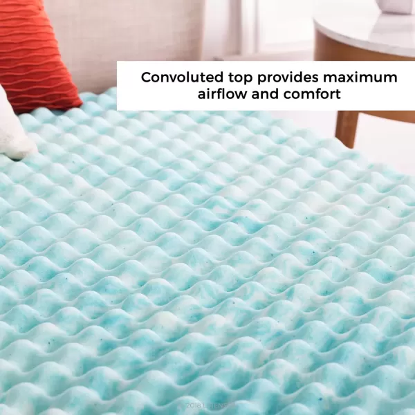 imageLinenspa 3 Inch Convoluted Gel Swirl Memory Foam Mattress Topper  Promotes Airflow  Relieves Pressure Points  QueenCalifornia King