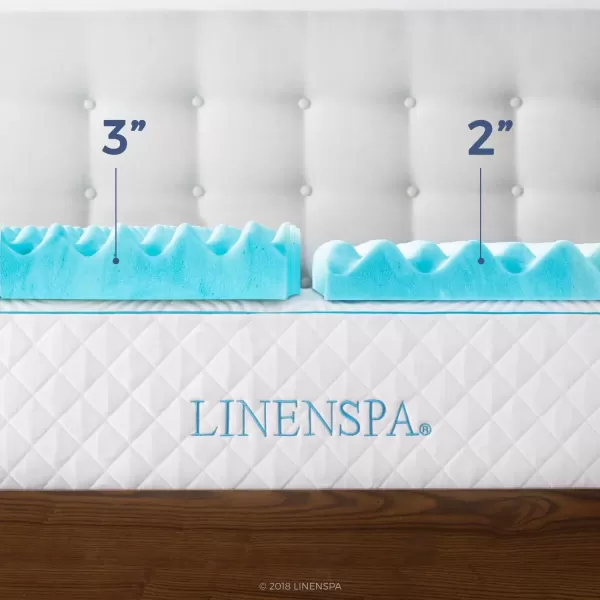 imageLinenspa 3 Inch Convoluted Gel Swirl Memory Foam Mattress Topper  Promotes Airflow  Relieves Pressure Points  QueenKing