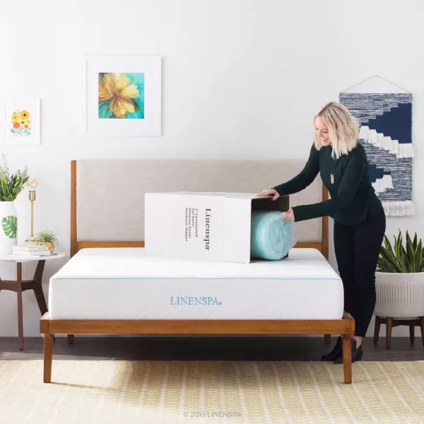 imageLinenspa 3 Inch Convoluted Gel Swirl Memory Foam Mattress Topper  Promotes Airflow  Relieves Pressure Points  QueenTwin