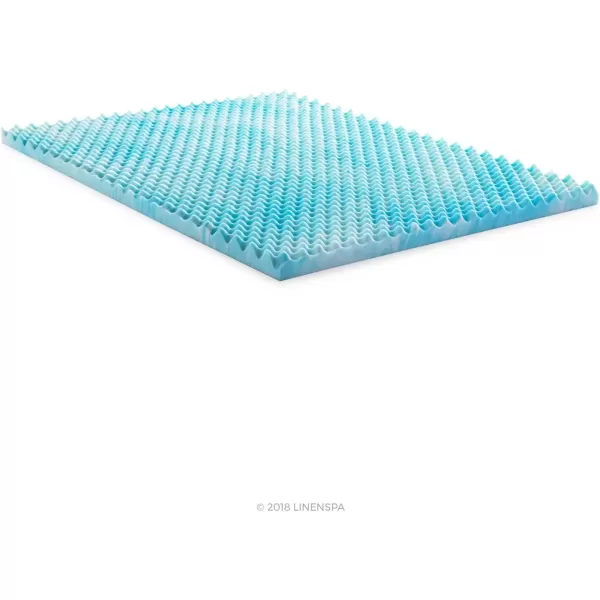 imageLinenspa 3 Inch Convoluted Gel Swirl Memory Foam Mattress Topper  Promotes Airflow  Relieves Pressure Points  QueenTwin