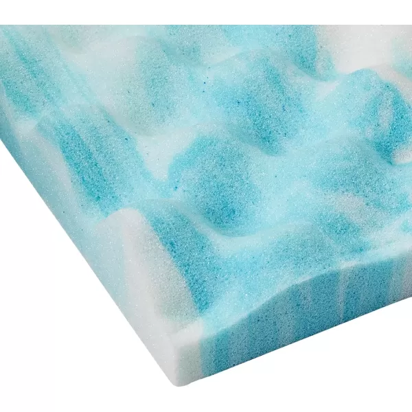 imageLinenspa 3 Inch Convoluted Gel Swirl Memory Foam Mattress Topper  Promotes Airflow  Relieves Pressure Points  QueenTwin XL