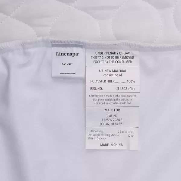 imageLinenspa 34quot x 52quot Skid Resistant Waterproof Sheet and Mattress Protector PadHighly AbsorbentMachine WashableQuilted White