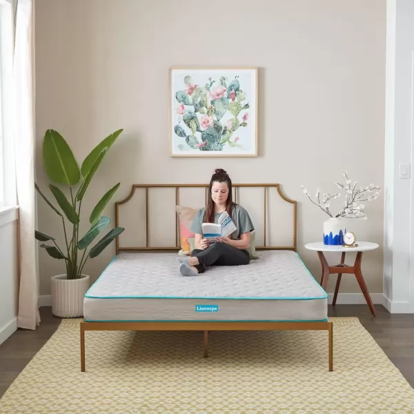 imageLinenspa 6 Inch Mattress  Firm Feel  Bonnell Spring with Foam Layer  Mattress in a Box  Youth or Kids Bed  Guest Bedroom  Durable and Breathable Support  Affordable  Narrow Twin Size GreyFull