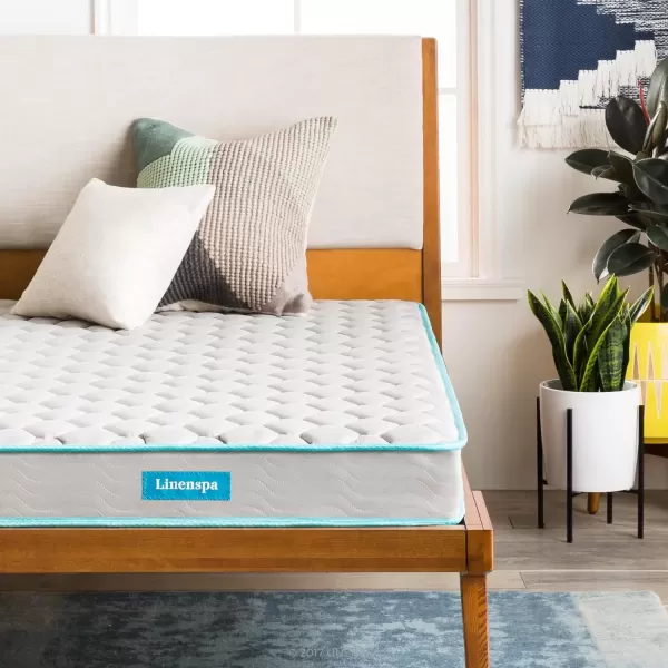 imageLinenspa 6 Inch Mattress  Firm Feel  Bonnell Spring with Foam Layer  Mattress in a Box  Youth or Kids Bed  Guest Bedroom  Durable and Breathable Support  Affordable  Narrow Twin Size GreyQueen