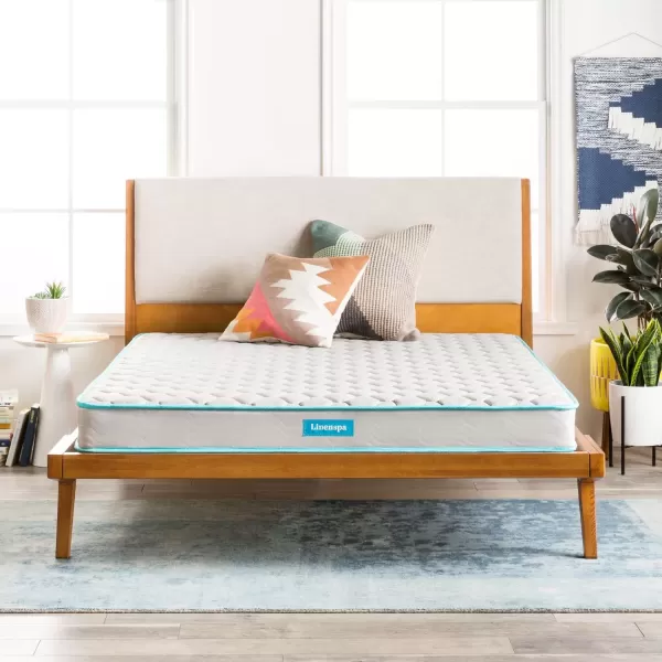 imageLinenspa 6 Inch Mattress  Firm Feel  Bonnell Spring with Foam Layer  Mattress in a Box  Youth or Kids Bed  Guest Bedroom  Durable and Breathable Support  Affordable  Narrow Twin Size GreyQueen