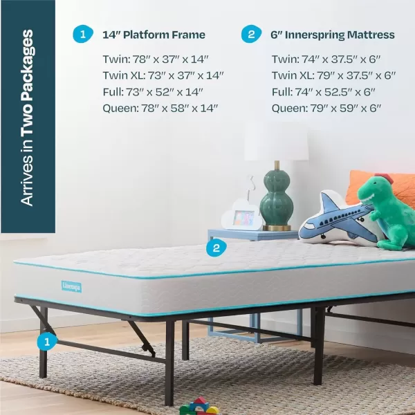 imageLinenspa 6 Inch Mattress  Firm Feel  Bonnell Spring with Foam Layer  Mattress in a Box  Youth or Kids Bed  Guest Bedroom  Durable and Breathable Support  Affordable  Narrow Twin Size GreyQueen