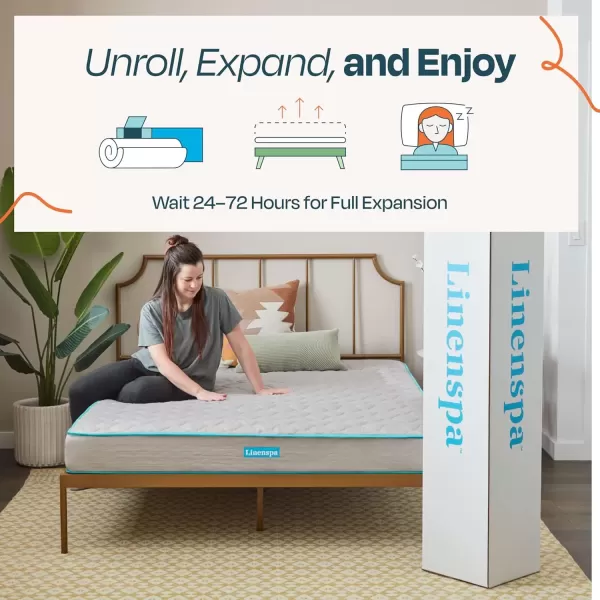imageLinenspa 6 Inch Mattress  Firm Feel  Bonnell Spring with Foam Layer  Mattress in a Box  Youth or Kids Bed  Guest Bedroom  Durable and Breathable Support  Affordable  Narrow Twin Size GreyFull