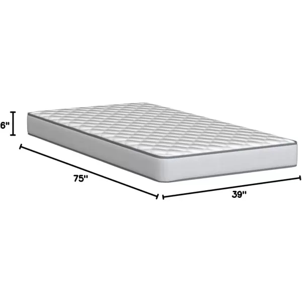 imageLinenspa 6 Inch Mattress  Firm Feel  Bonnell Spring with Foam Layer  Mattress in a Box  Youth or Kids Bed  Guest Bedroom  Durable and Breathable Support  Affordable  Narrow Twin Size GreyTwin