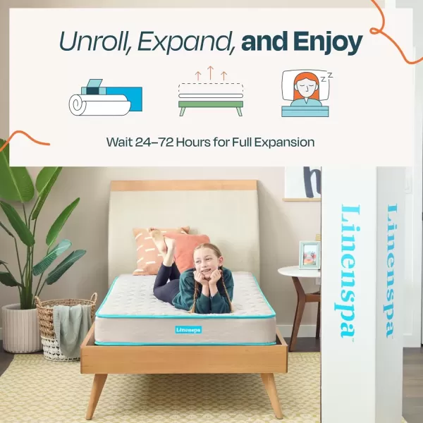 imageLinenspa 6 Inch Mattress  Firm Feel  Bonnell Spring with Foam Layer  Mattress in a Box  Youth or Kids Bed  Guest Bedroom  Durable and Breathable Support  Affordable  Narrow Twin Size GreyTwin