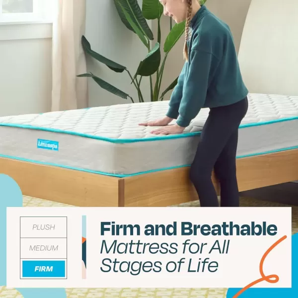 imageLinenspa 6 Inch Mattress  Firm Feel  Bonnell Spring with Foam Layer  Mattress in a Box  Youth or Kids Bed  Guest Bedroom  Durable and Breathable Support  Affordable  Narrow Twin Size GreyTwin XL