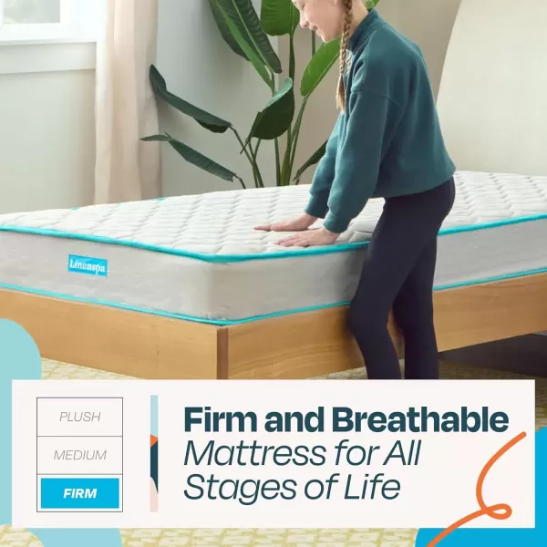 imageLinenspa 6 Inch Mattress  Firm Feel  Bonnell Spring with Foam Layer  Mattress in a Box  Youth or Kids Bed  Guest Bedroom  Durable and Breathable Support  Affordable  Narrow Twin Size GreyTwin