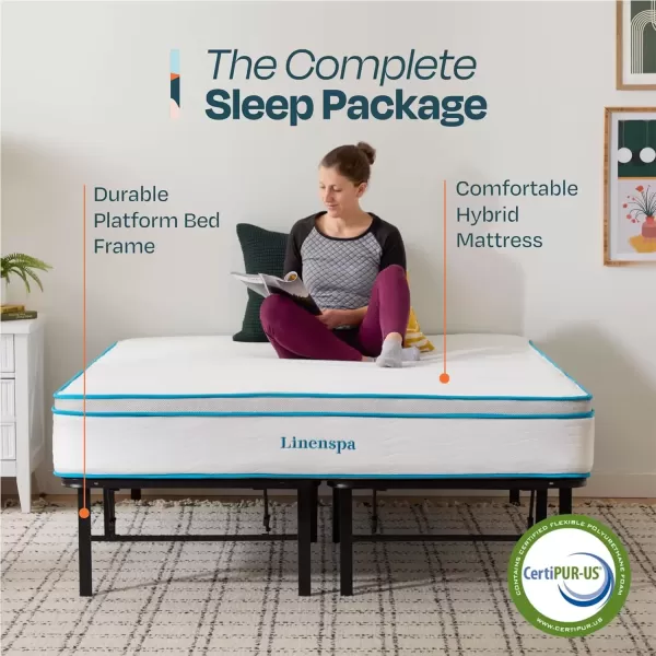 imageLinenspa 8 Inch Memory Foam and Spring Hybrid Mattress  Medium Firm Feel  Bed in a Box  Quality Comfort and Adaptive Support  Breathable  Cooling  Guest and Kids Bedroom  Twin SizeCalifornia King