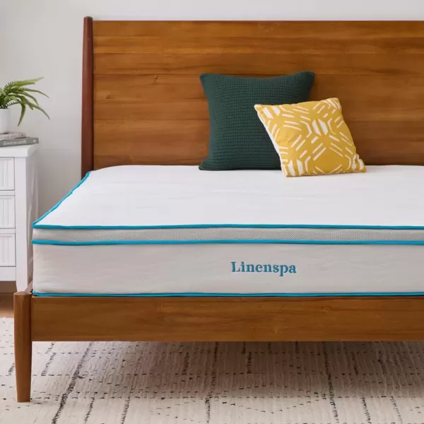 imageLinenspa 8 Inch Memory Foam and Spring Hybrid Mattress  Medium Firm Feel  Bed in a Box  Quality Comfort and Adaptive Support  Breathable  Cooling  Guest and Kids Bedroom  Twin SizeCalifornia King