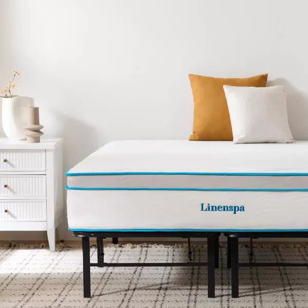 imageLinenspa 8 Inch Memory Foam and Spring Hybrid Mattress  Medium Firm Feel  Bed in a Box  Quality Comfort and Adaptive Support  Breathable  Cooling  Guest and Kids Bedroom  Twin SizeCalifornia King