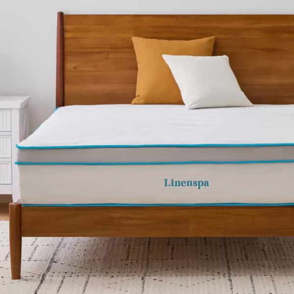 imageLinenspa 8 Inch Memory Foam and Spring Hybrid Mattress  Medium Firm Feel  Bed in a Box  Quality Comfort and Adaptive Support  Breathable  Cooling  Guest and Kids Bedroom  Twin SizeTwin