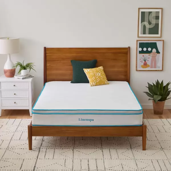 imageLinenspa 8 Inch Memory Foam and Spring Hybrid Mattress  Medium Firm Feel  Bed in a Box  Quality Comfort and Adaptive Support  Breathable  Cooling  Guest and Kids Bedroom  Twin SizeCalifornia King