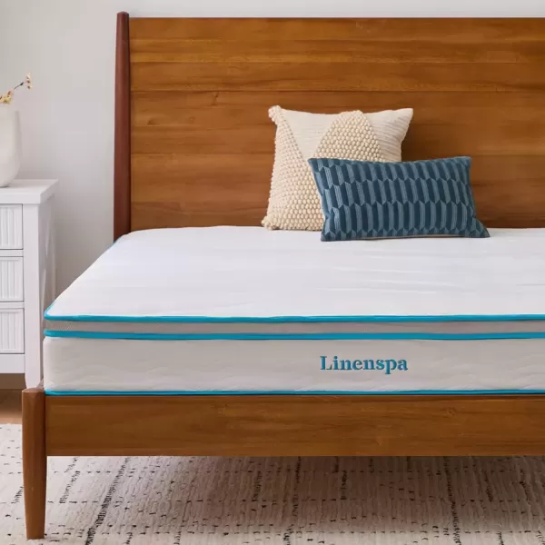imageLinenspa 8 Inch Memory Foam and Spring Hybrid Mattress  Medium Firm Feel  Bed in a Box  Quality Comfort and Adaptive Support  Breathable  Cooling  Guest and Kids Bedroom  Twin SizeKing