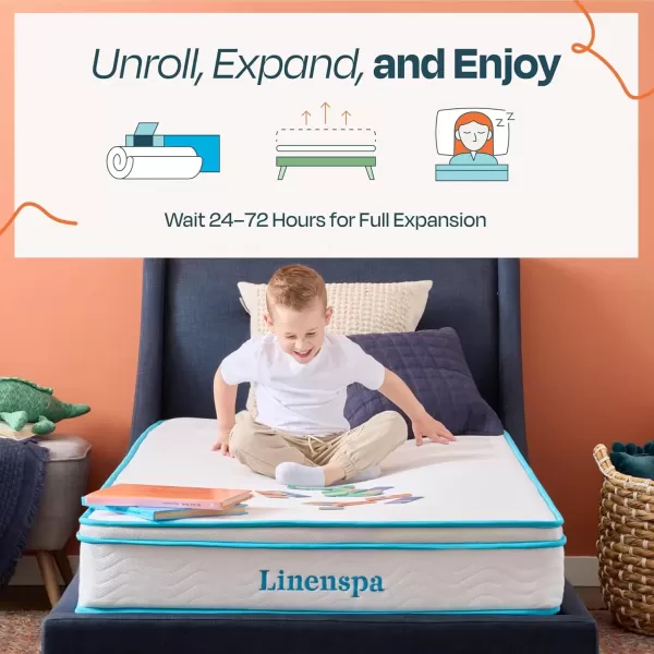 imageLinenspa 8 Inch Memory Foam and Spring Hybrid Mattress  Medium Firm Feel  Bed in a Box  Quality Comfort and Adaptive Support  Breathable  Cooling  Guest and Kids Bedroom  Twin SizeTwin XL
