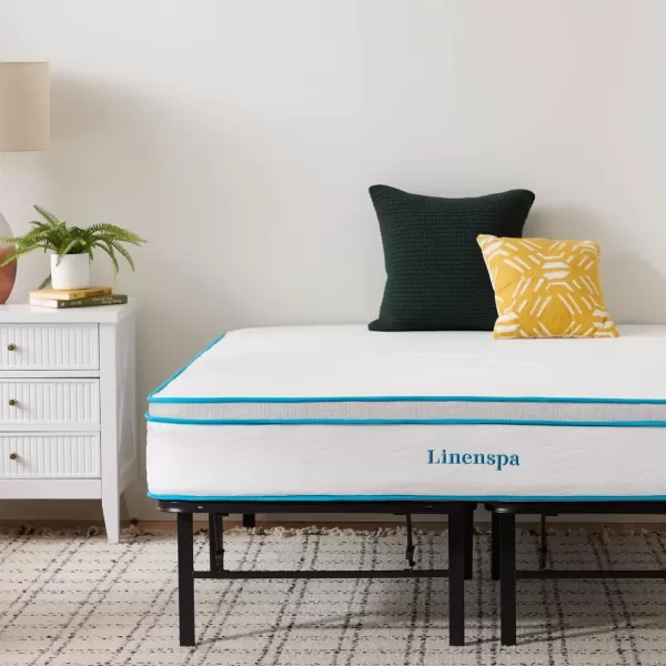imageLinenspa 8 Inch Memory Foam and Spring Hybrid Mattress  Medium Firm Feel  Bed in a Box  Quality Comfort and Adaptive Support  Breathable  Cooling  Guest and Kids Bedroom  Twin SizeCalifornia King