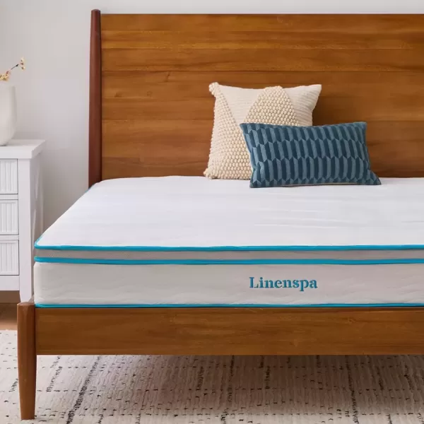 imageLinenspa 8 Inch Memory Foam and Spring Hybrid Mattress  Medium Firm Feel  Bed in a Box  Quality Comfort and Adaptive Support  Breathable  Cooling  Guest and Kids Bedroom  Twin SizeCalifornia King