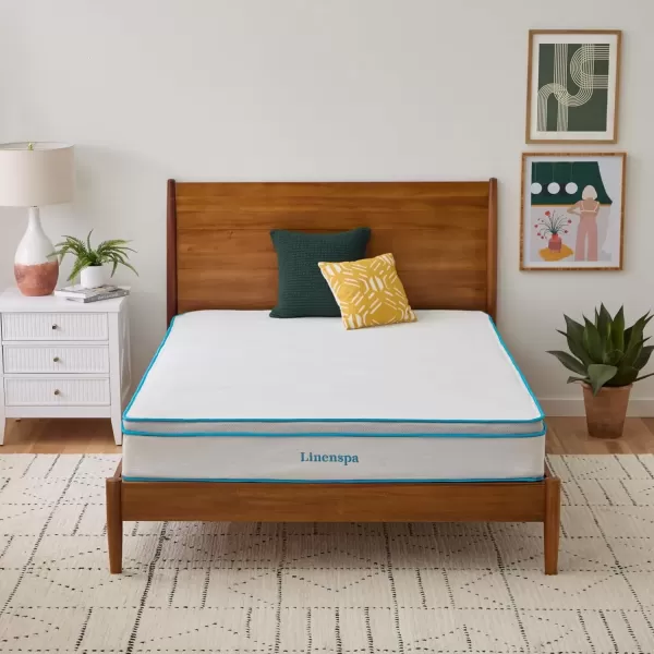 imageLinenspa 8 Inch Memory Foam and Spring Hybrid Mattress  Medium Firm Feel  Bed in a Box  Quality Comfort and Adaptive Support  Breathable  Cooling  Guest and Kids Bedroom  Twin SizeTwin