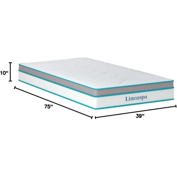 imageLinenspa 8 Inch Memory Foam and Spring Hybrid Mattress  Medium Firm Feel  Bed in a Box  Quality Comfort and Adaptive Support  Breathable  Cooling  Guest and Kids Bedroom  Twin SizeTwin