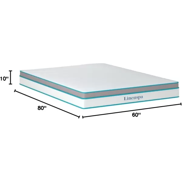 imageLinenspa 8 Inch Memory Foam and Spring Hybrid Mattress  Medium Firm Feel  Bed in a Box  Quality Comfort and Adaptive Support  Breathable  Cooling  Guest and Kids Bedroom  Twin SizeQueen