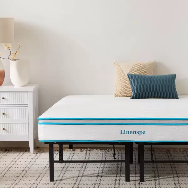 imageLinenspa 8 Inch Memory Foam and Spring Hybrid Mattress  Medium Firm Feel  Bed in a Box  Quality Comfort and Adaptive Support  Breathable  Cooling  Guest and Kids Bedroom  Twin SizeCalifornia King