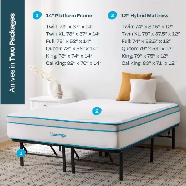 imageLinenspa 8 Inch Memory Foam and Spring Hybrid Mattress  Medium Firm Feel  Bed in a Box  Quality Comfort and Adaptive Support  Breathable  Cooling  Guest and Kids Bedroom  Twin SizeCalifornia King