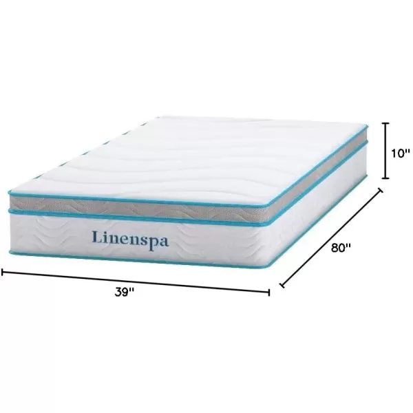 imageLinenspa 8 Inch Memory Foam and Spring Hybrid Mattress  Medium Firm Feel  Bed in a Box  Quality Comfort and Adaptive Support  Breathable  Cooling  Guest and Kids Bedroom  Twin SizeTwin XL
