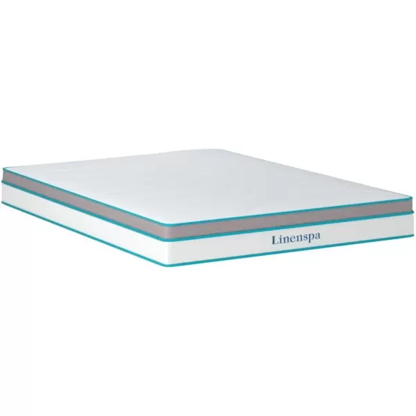 imageLinenspa 8 Inch Memory Foam and Spring Hybrid Mattress  Medium Firm Feel  Bed in a Box  Quality Comfort and Adaptive Support  Breathable  Cooling  Guest and Kids Bedroom  Twin SizeQueen