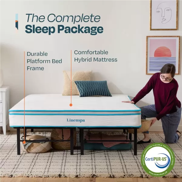 imageLinenspa 8 Inch Memory Foam and Spring Hybrid Mattress  Medium Firm Feel  Bed in a Box  Quality Comfort and Adaptive Support  Breathable  Cooling  Guest and Kids Bedroom  Twin SizeCalifornia King