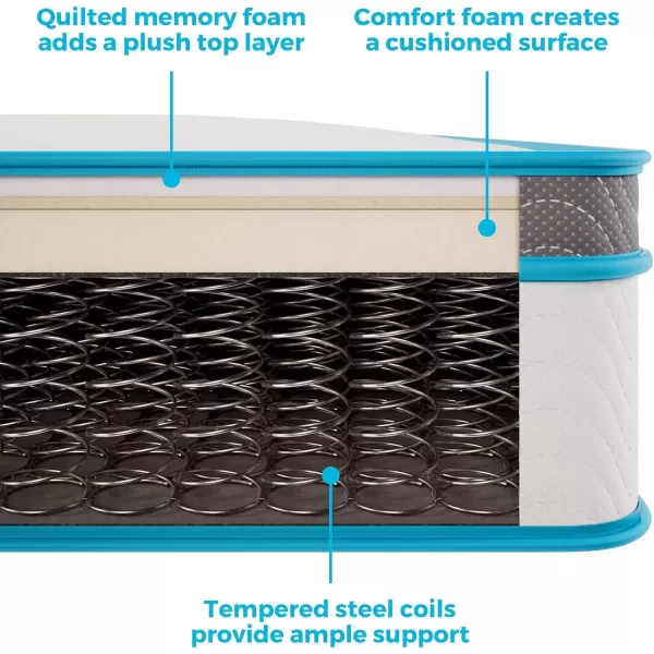 imageLinenspa 8 Inch Memory Foam and Spring Hybrid Mattress  Medium Firm Feel  Bed in a Box  Quality Comfort and Adaptive Support  Breathable  Cooling  Guest and Kids Bedroom  Twin SizeTwin