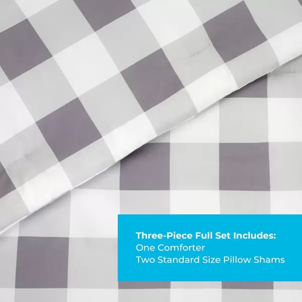 imageLinenspa All Season Hypoallergenic Down Alternative Microfiber Comforter  Twin XL GrayWhite Twin XL Size Dorm Room EssentialsBuffalo PlaidGrey