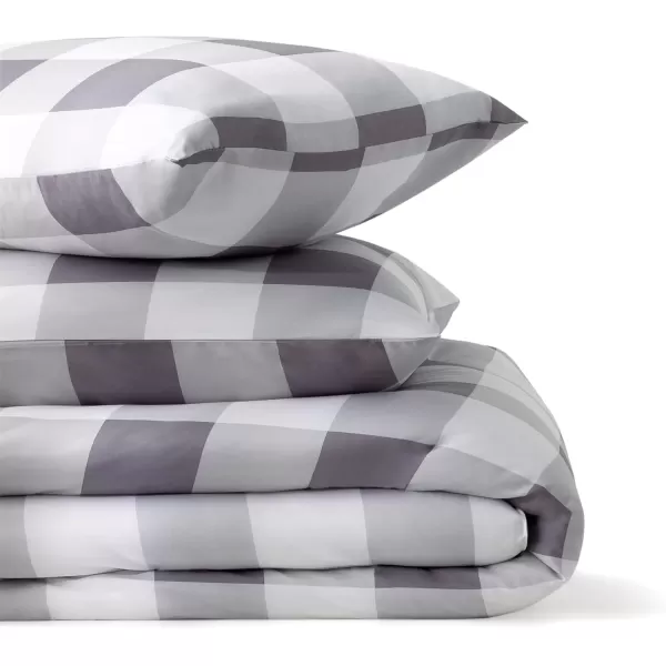 imageLinenspa All Season Hypoallergenic Down Alternative Microfiber Comforter  Twin XL GrayWhite Twin XL Size Dorm Room EssentialsBuffalo PlaidGrey