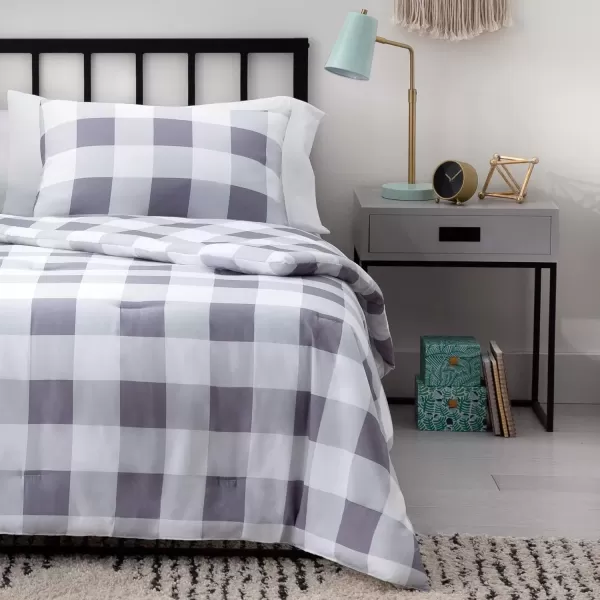 imageLinenspa All Season Hypoallergenic Down Alternative Microfiber Comforter  Twin XL GrayWhite Twin XL Size Dorm Room EssentialsBuffalo PlaidGrey