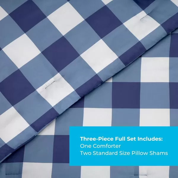 imageLinenspa All Season Hypoallergenic Down Alternative Microfiber Comforter  Twin XL GrayWhite Twin XL Size Dorm Room EssentialsBuffalo PlaidNavy
