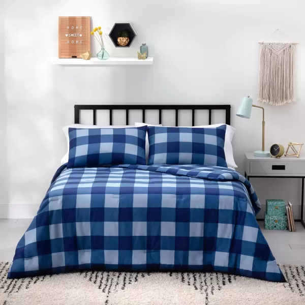 imageLinenspa All Season Hypoallergenic Down Alternative Microfiber Comforter  Twin XL GrayWhite Twin XL Size Dorm Room EssentialsBuffalo PlaidNavy