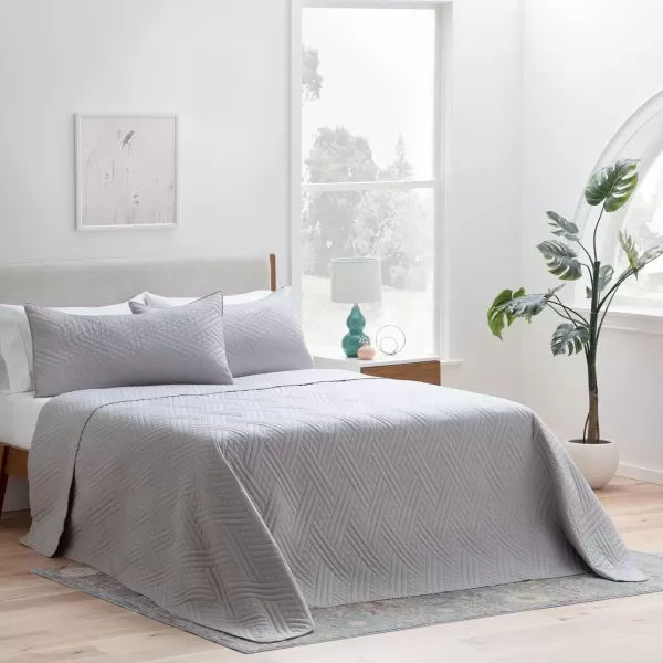 imageLinenspa All Season Hypoallergenic Down Alternative Microfiber Comforter  Twin XL GrayWhite Twin XL Size Dorm Room EssentialsGray